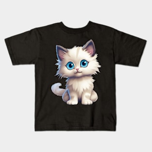 Cute Ragdoll Kitten with Big Blue Eyes Kids T-Shirt